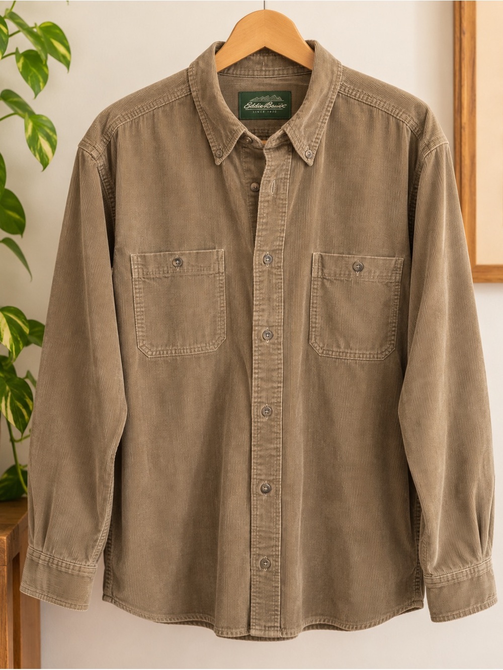Eddie Bauer Corduroy Long Sleeve Button-Down Shirt Men's Tall sz large